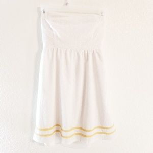 ⭐️3/$15⭐️ Strapless White & Yellow Mini Dress